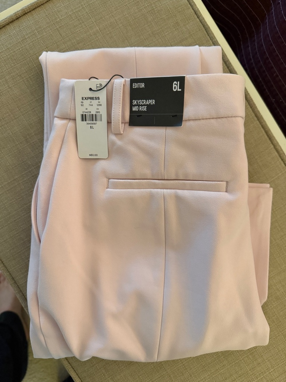 Express Pants - Light Pink Editor Skyscraper Mid Rise